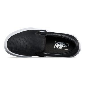 Vans Kiz Çocuk Kaykay Ayakkabısı Perf Leather Slip-On Siyah | 19299-678